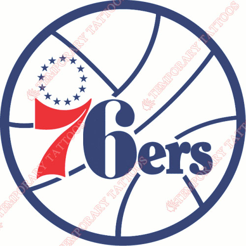 Philadelphia 76ers Customize Temporary Tattoos Stickers NO.1155